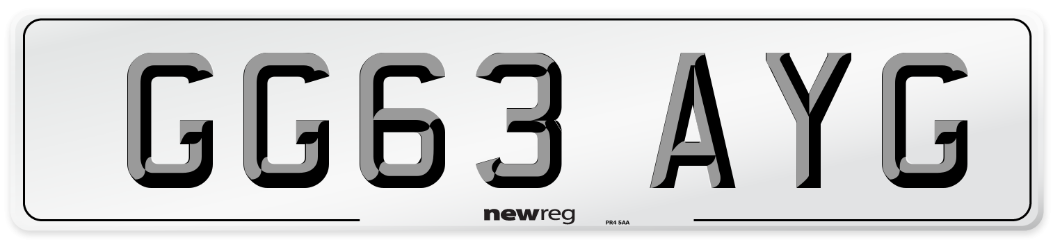 GG63 AYG Number Plate from New Reg